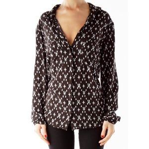 Cloth & Stone Black Star Printed Button Down Shirt